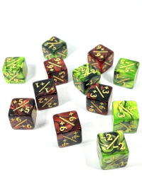 Würfelset 2-Toned D6: Counter Dice +/-, 6 Red + 6 Green