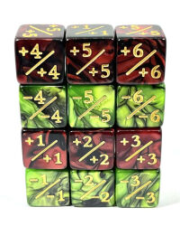 Würfelset 2-Toned D6: Counter Dice +/-, 6 Red + 6 Green