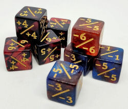 Würfelset D6: Counterdice +/- Mix Powder