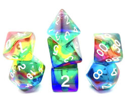 Würfelset Transparent: Rainbow Storm