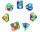 Würfelset Transparent: Rainbow Storm