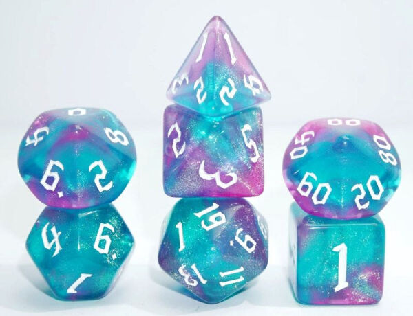 Würfelset Galaxy: Blue Fluorite