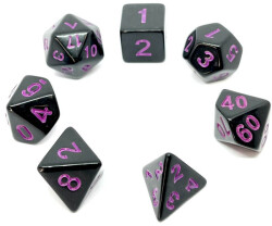 Würfelset Opaque: Black/Purple