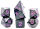 Würfelset Opaque: Black/Purple