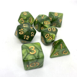 Würfelset Pearl: Mossgreen/Gold