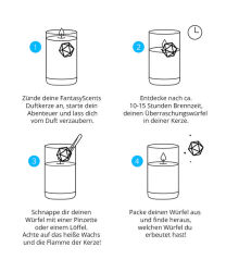 Duftkerze Bibliothek mit Überraschungswürfel