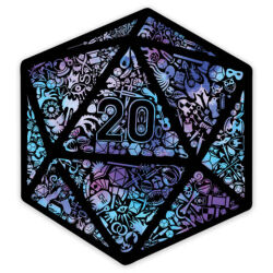 GlassStaff - Holographic Mosaic D20 Sticker