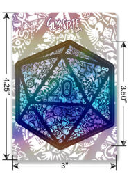 GlassStaff - Holographic Mosaic D20 Sticker