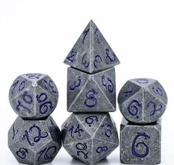 Würfelset aus Metall - Serie Drache - Lila